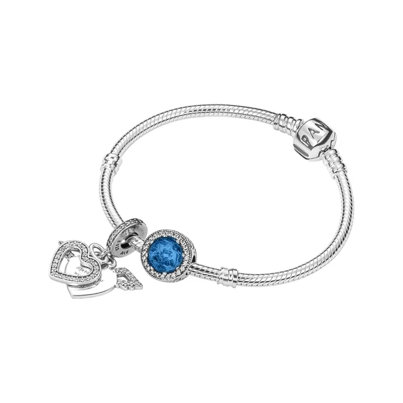 Pandora 925 Sterling Silver Bangle Set Women's Silver-1