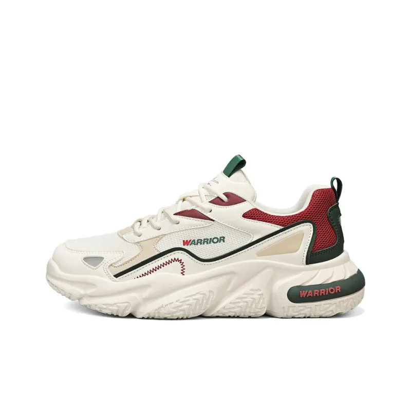 WARRIOR Chunky Sneakers Men Low Top White Gray/Beige Dark Red/Beige Sky Blue-8