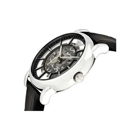 EMPORIO ARMANI Wrist Watch Automatic Mechanical Movement Leather Watch Bands White Dial Unisex AR1981+AR60019-1