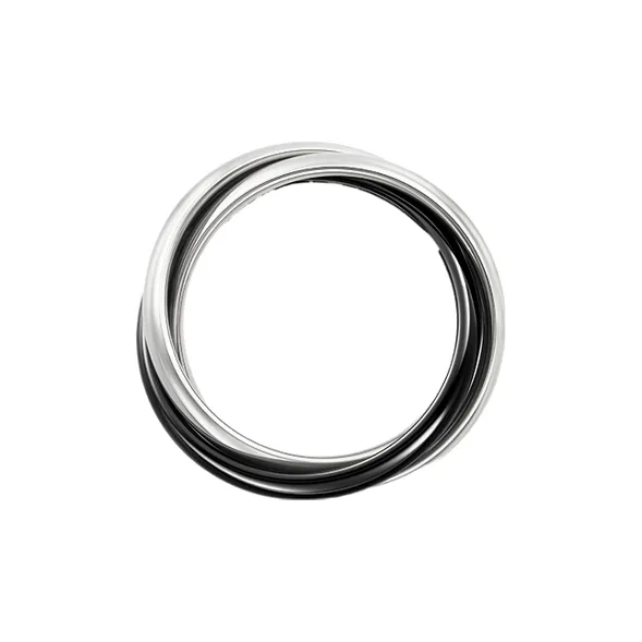 CARTIER 18K White Gold Ceramic Rings Unisex Black Gray Color-1