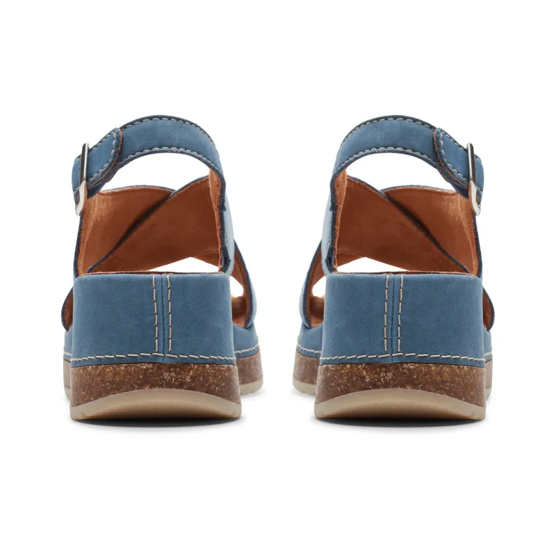 Clarks Beach Sandals Women's Blue-3