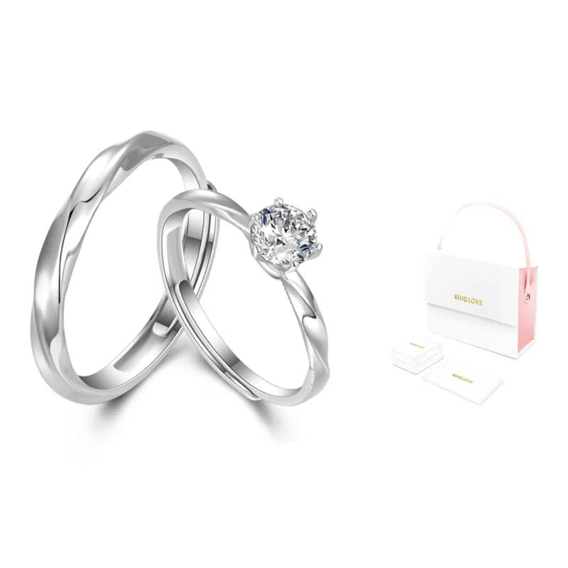 RINGLOVE Zircon Rings Unisex Silver-5