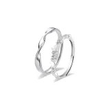 Butterfly Loves Flower Couple Rings (925 Sterling Silver)