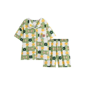 FENTENG Pajama Set Women's Pea Green