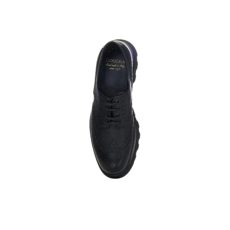 DOUCAL'S Panelled Leather Brogues-4