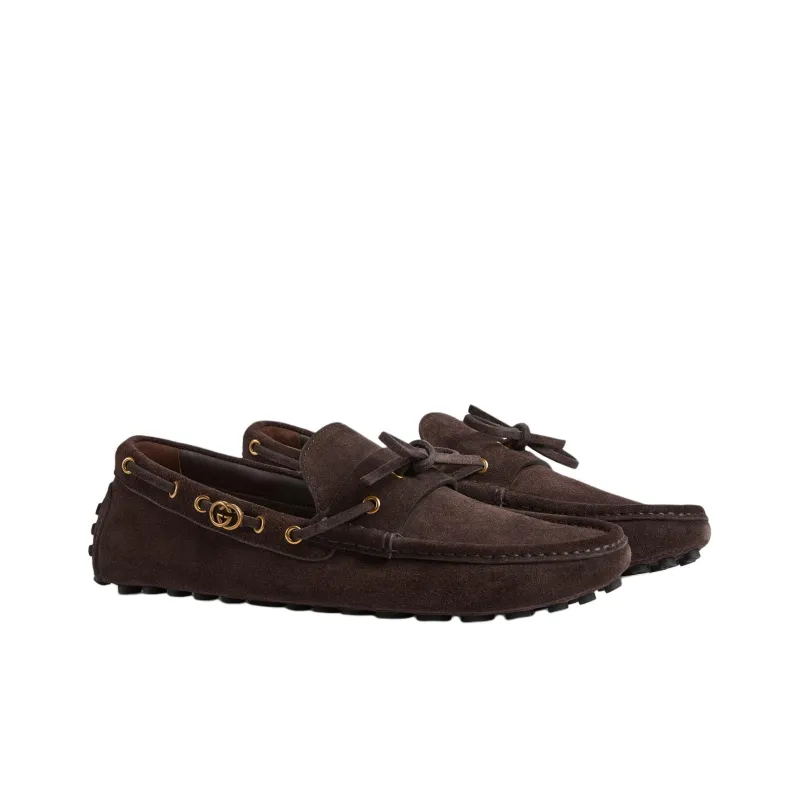 GUCCI Gommino Loafers Men Brown-2