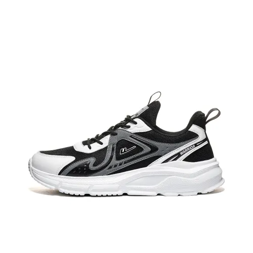 WARRIOR Running Shoes Men Low Top Black White