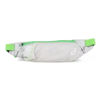 Asics Polyester Fanny Pack Medium Size Unisex Light Gray & Green