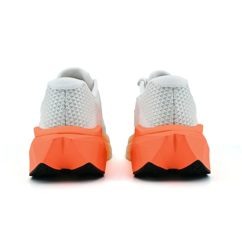 Miob&cyio Cushioning Breathable Rebound Low-Top Running Shoes Unisex White Orange-4