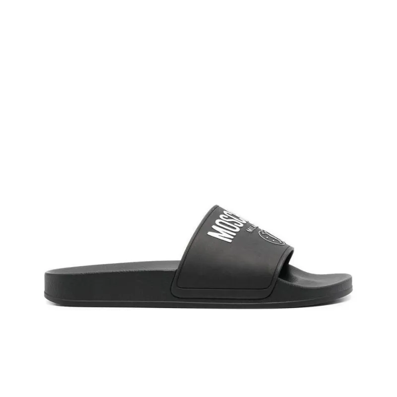 MOSCHINO Slide Slippers Men Black-1