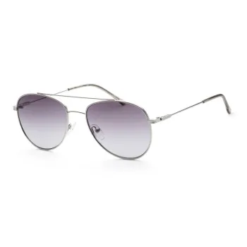 CALVIN KLEIN Metal Aviator Sunglasses Women's Silver