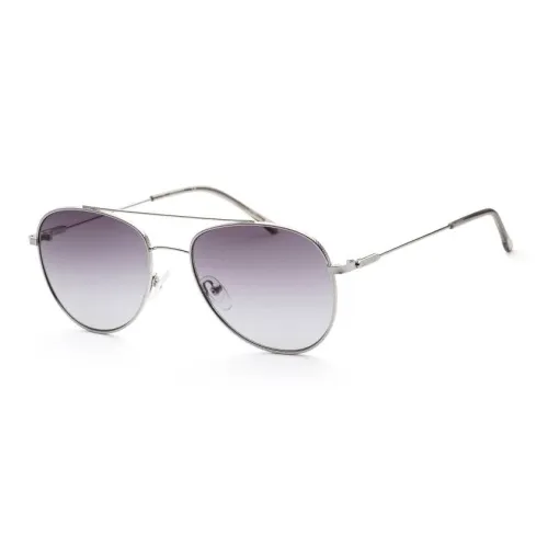 CALVIN KLEIN Metal Aviator Sunglasses Women's Silver