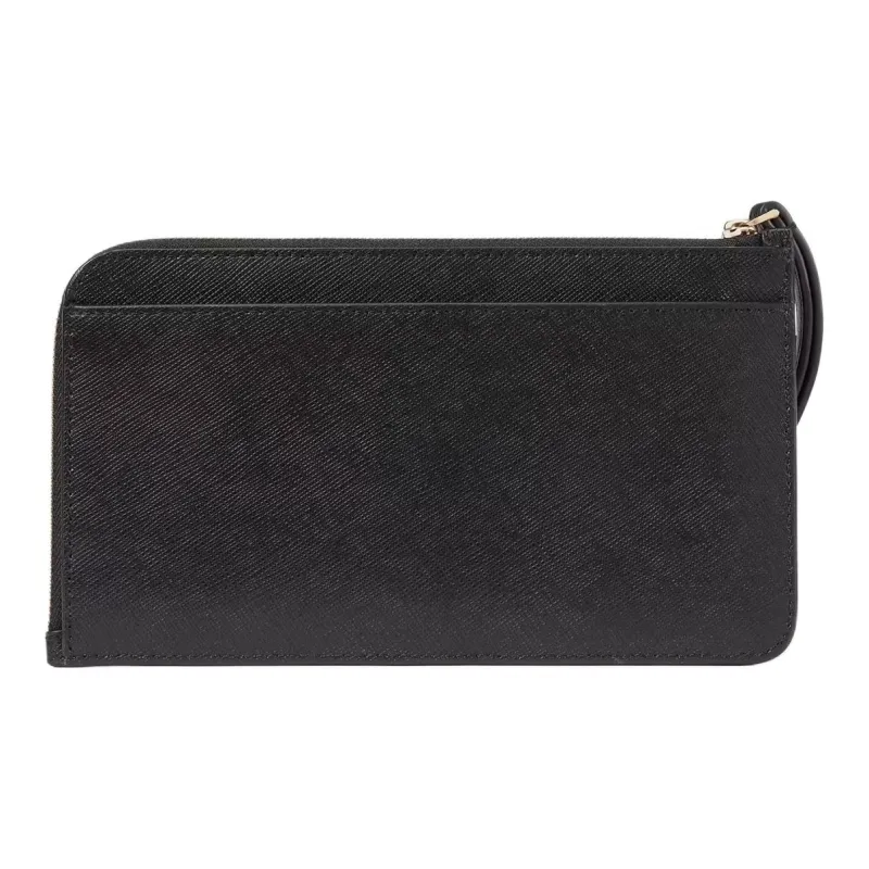 Kate Spade Lucy Saffiano Leather Wallets Clutches Medium Size Women's Black-1