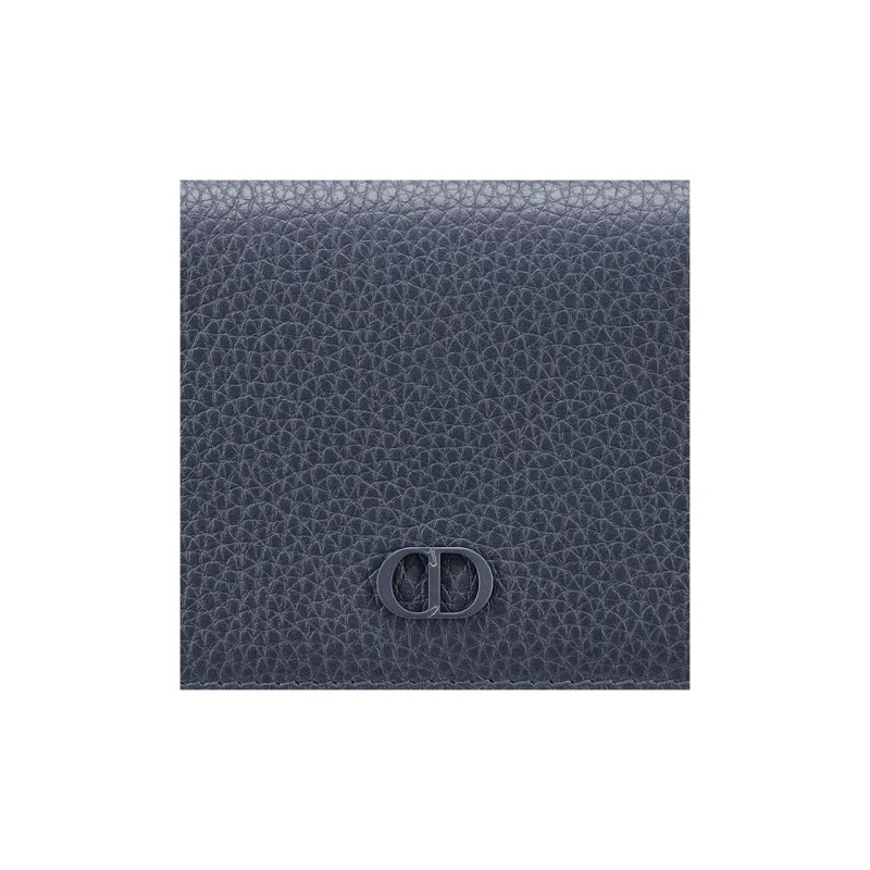 DIOR Grained Calfskin Business Card Holder Zero Wallet Card Holder Men's Navy-5