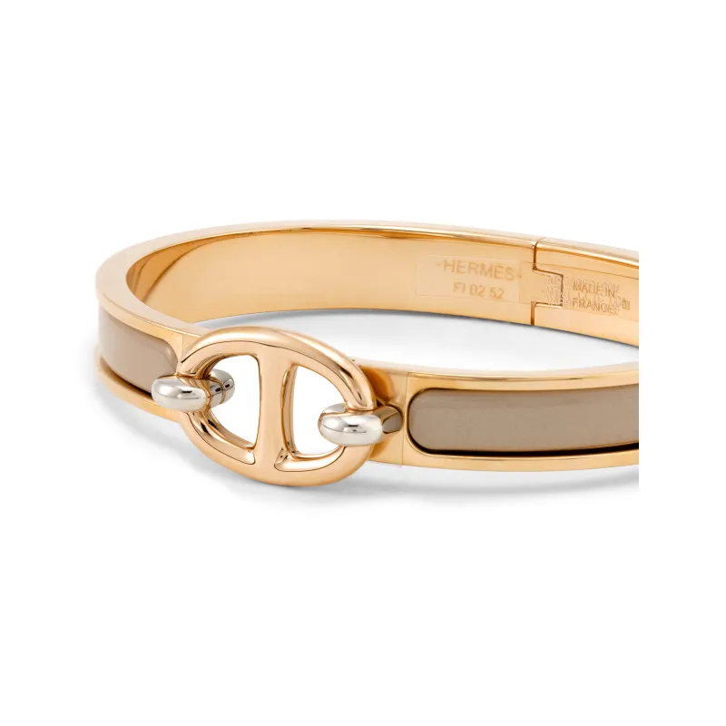 HERMES Enamel, Rose Gold Tone Plated Bangles Women's-2
