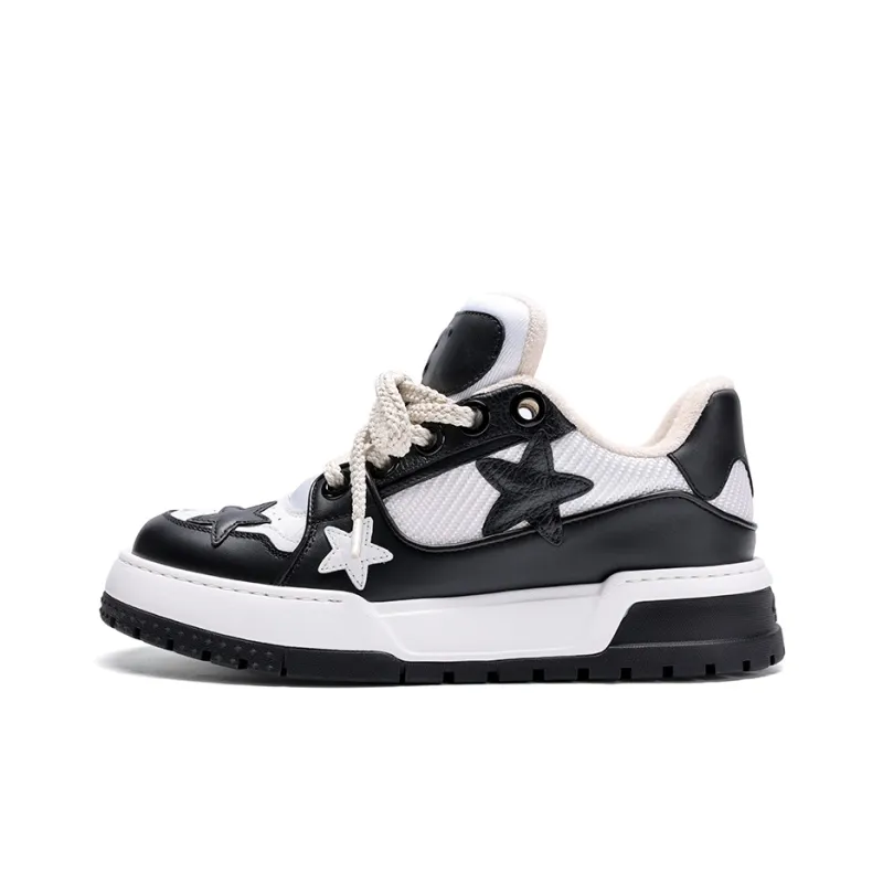 Satchi Height Increasing Wear Resistant Slip Resistant Low Top Skateboard Shoes Men's Black 4.5cm-0