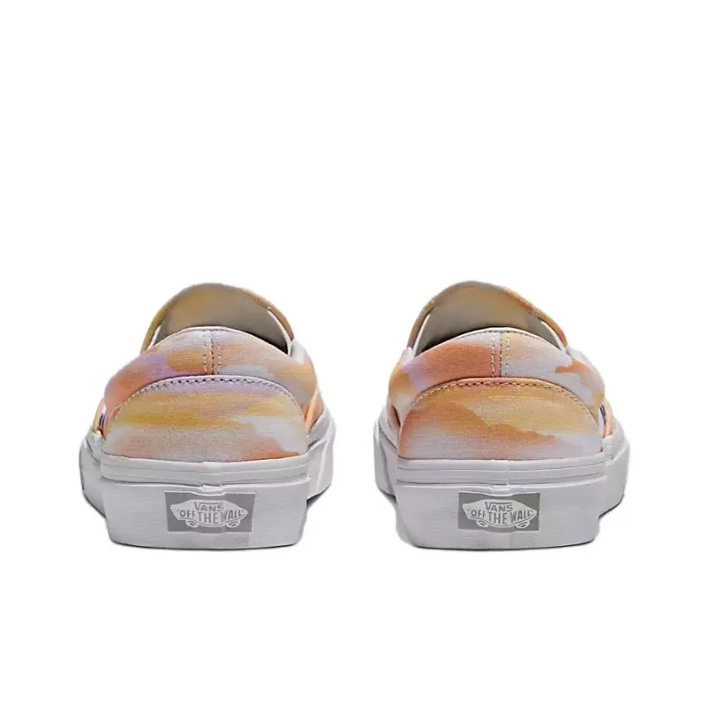 Vans Classic Slip On Waterproof And Wear resistant Low Top Skateboard Shoes Unisex Orange White-3
