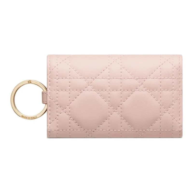 DIOR Lady Dior Lambskin Key Pouch Women's Pink-2
