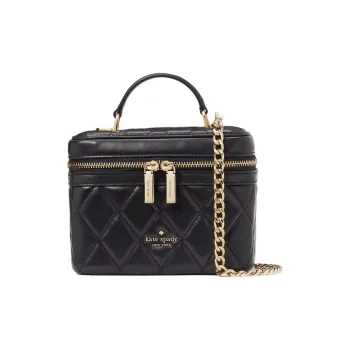 Kate Spade Smooth Quilted Leather Handbag Shoulder Bag Crossbody Bag Women's Black