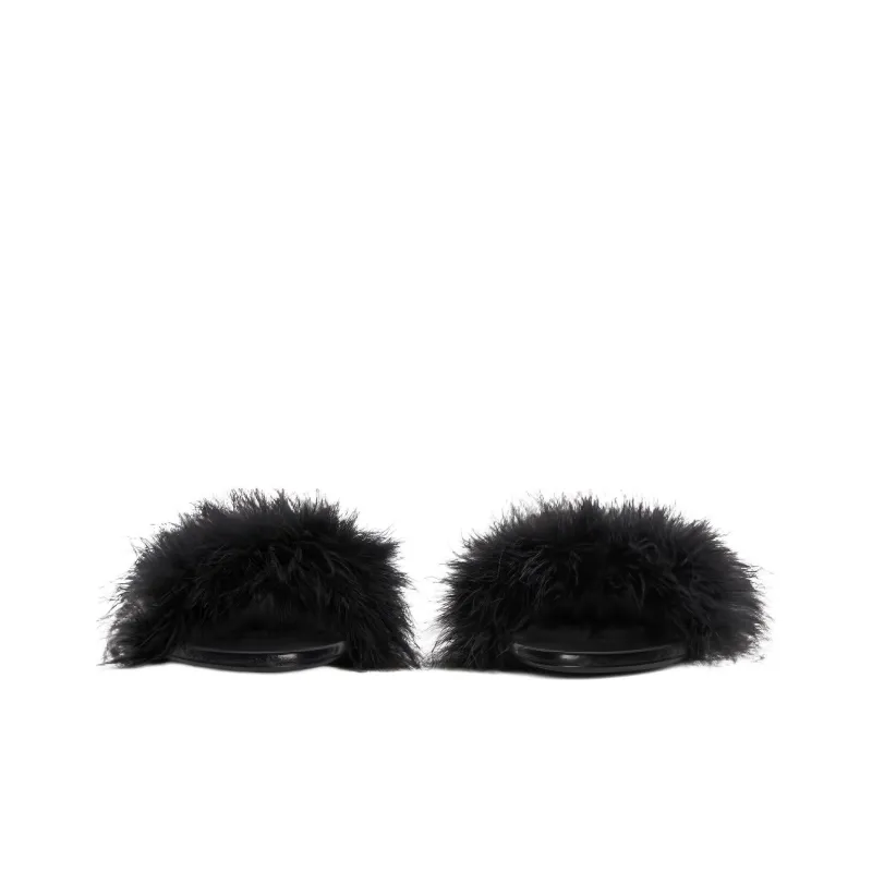 Balenciaga Boudoir 70mm Sandals 'Black Feathers' Women's-2