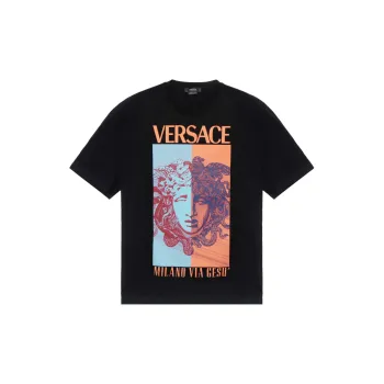 VERSACE Medusa Orchid T Shirt Men's Black