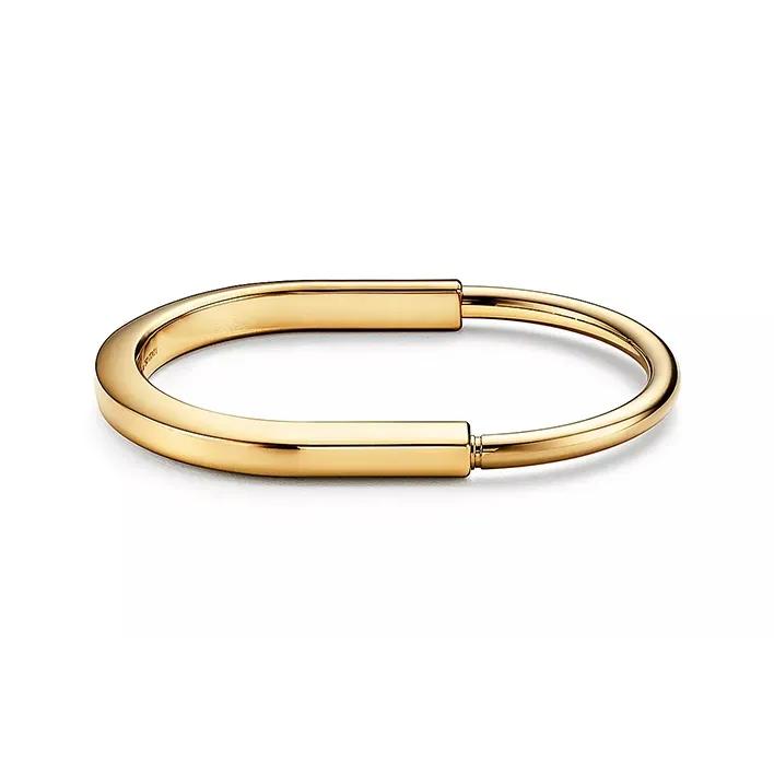 TIFFANY & CO. Lock Karat Gold Bangles Unisex-3
