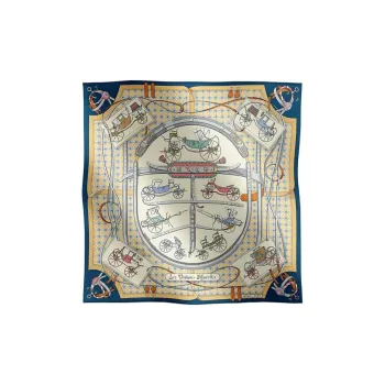 HERMES Silk Scarves Women's Marine Blue