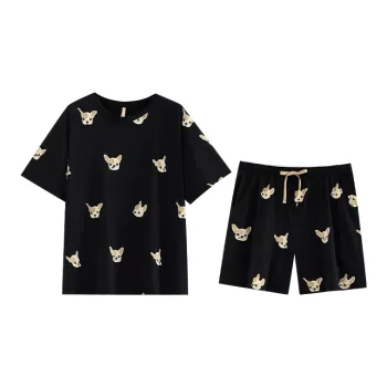Yue Nei Pajama Set Women's Elegant Black