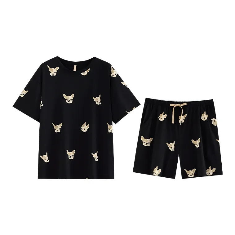 Yue Nei Pajama Set Women's Elegant Black-0