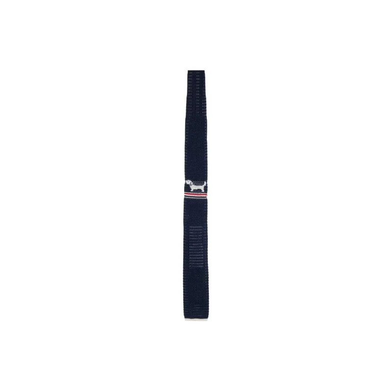 THOM BROWNE Hector Pointelle Knitted Silk Tie-1