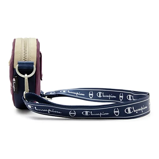 Champion Synthetic Leather Textile Crossbody Bag Regular Unisex Dark Gray/Black/Dark Red-7