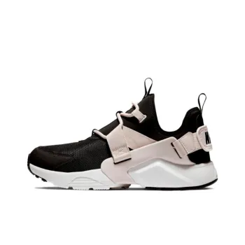 Nike Air Huarache Cushioned Slip Resistant Low Top Running Shoes Women's Black White Pink