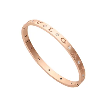 BVLGARI Diamond Bangles Women's Rose Gold