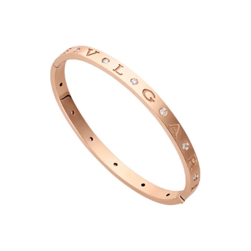 BVLGARI Diamond Bangles Women's Rose Gold-0