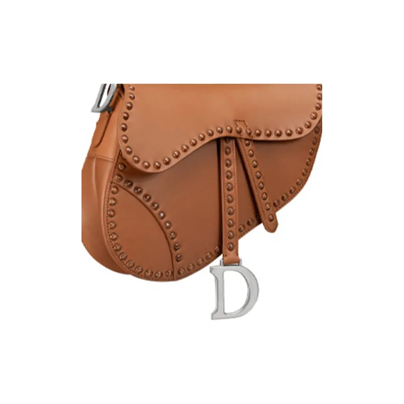 DIOR Saddle Smooth Cow Leather With Metal Detail Saddle Bag Shoulder Bag Crossbody Bag Handbag Women's Copper-4