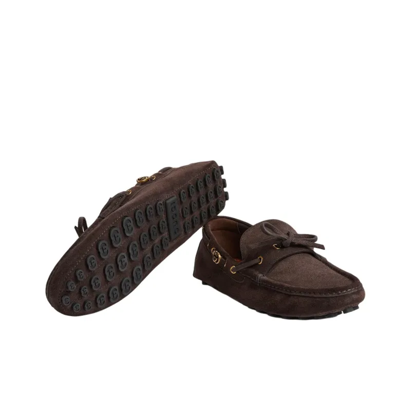 GUCCI Gommino Loafers Men Brown-5
