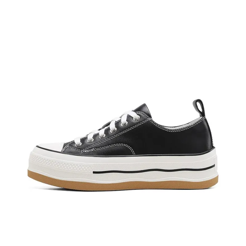 BOSSSUNWEN Height Increasing Low Top Skateboard Shoes Women's-0