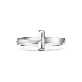 TIFFANY & CO. 18K White Gold Rings Unisex Silver