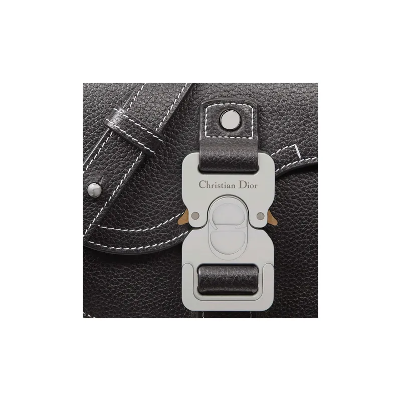 DIOR Grained Calfskin Saddle Bags One Shoulder Crossbody Clutches Regular Men's Black-5