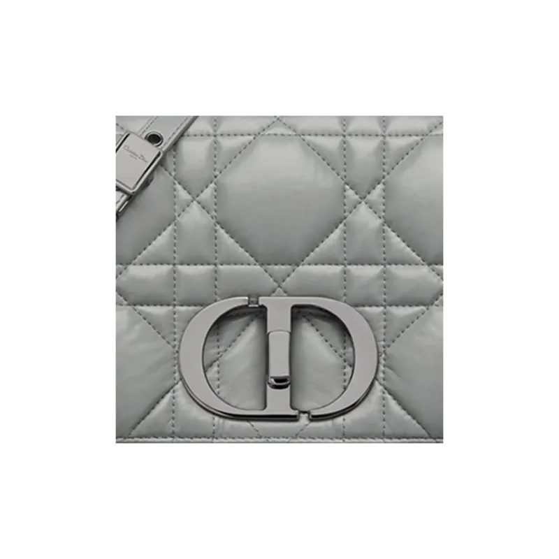 DIOR Caro Cow Leather Shoulder Bag, Crossbody Bag Medium Size Women's Smoke Gray-6