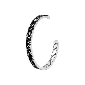 GUCCI 925 Sterling Silver Bangles Men's Silver