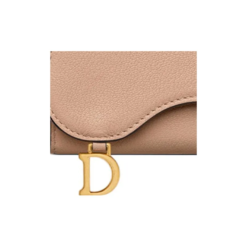 DIOR Saddle Goatskin Key Pouch Women's Light Pink-4