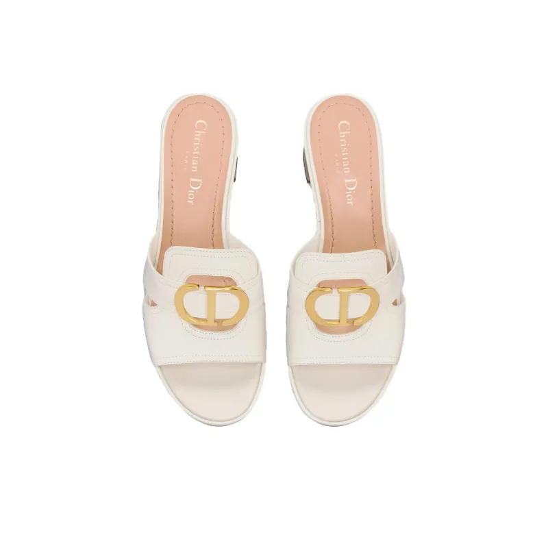 DIOR 30 Montaigne Slide Slippers Women's White-4