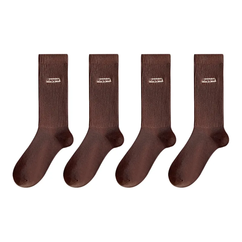 XXLLG Spring And Fall Mid Calf Socks Women's 4 Pack-10