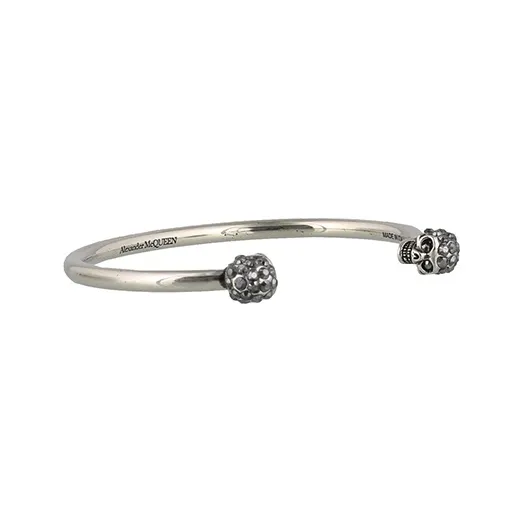 Alexander McQueen Jewelled Twin Skull Bangle-2