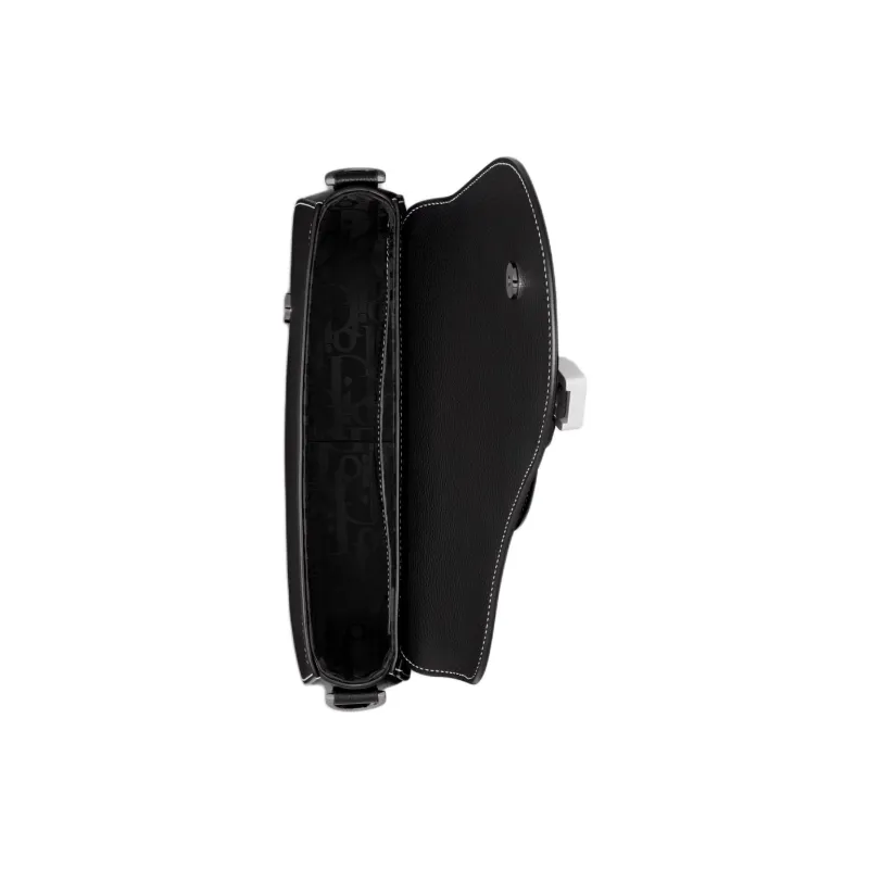 DIOR Grained Calfskin Saddle Bag, Messenger Bag, Shoulder Bag, Crossbody Bag Men's Black-3