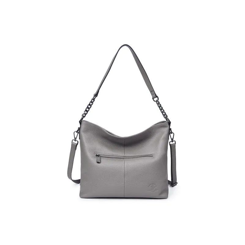 SANTA BARBARA POLO & RACQUET CLUB Cow Leather Dumpling Bag Handbag Shoulder Bag Regular Women's Black/Gray-4