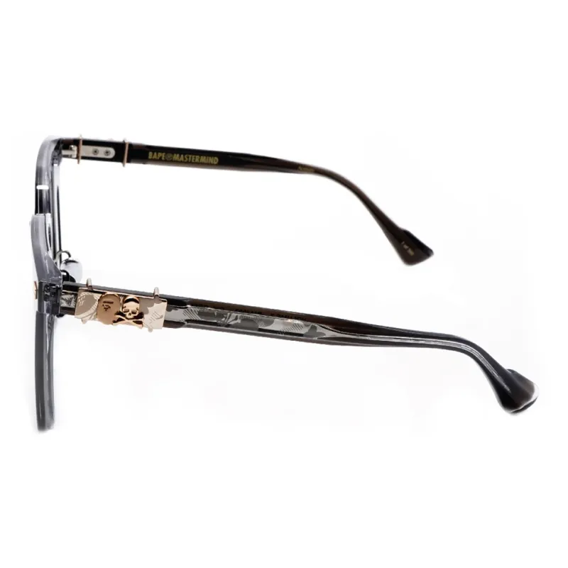 A BATHING APE Titanium Irregular Shape Sunglasses Unisex Black-2