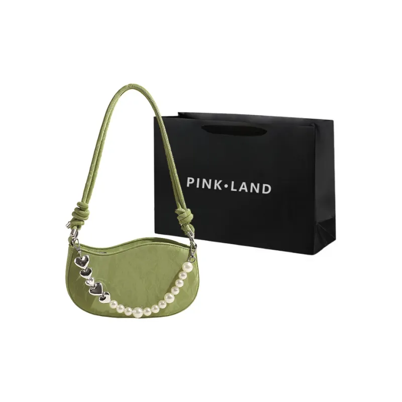 PINK·LAND PU One Shoulder Handbags Women's White/khaki/green/pink-12