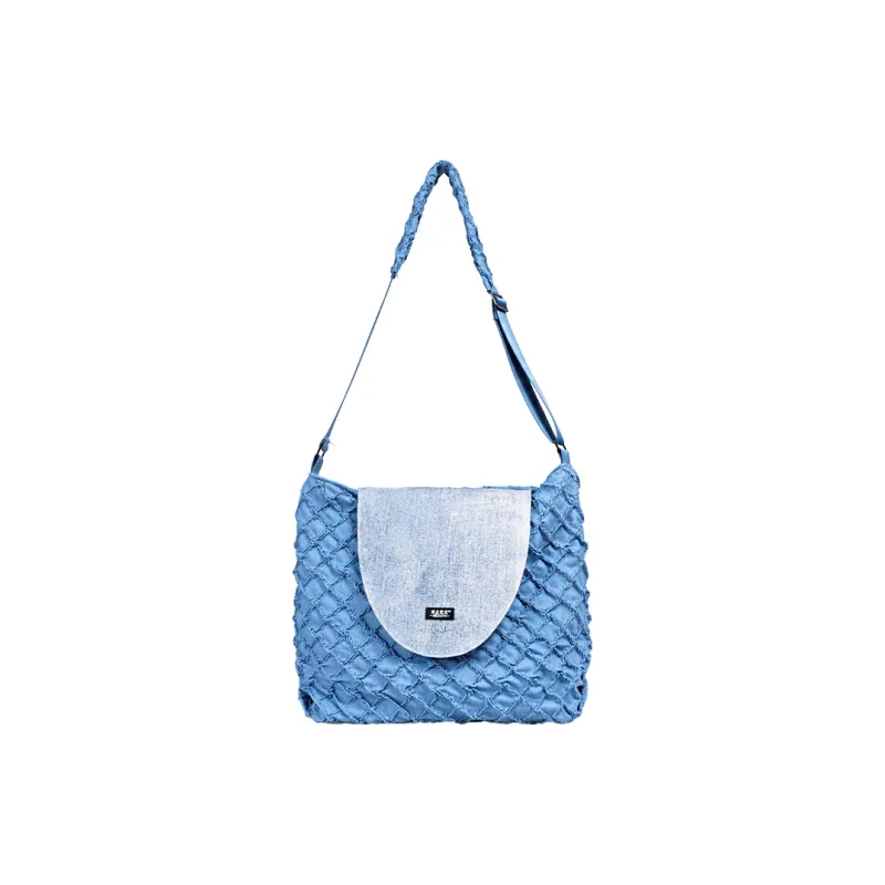 REBIRTH Cotton Crossbody Bag Unisex Denim Blue/Ink Jade Black-0
